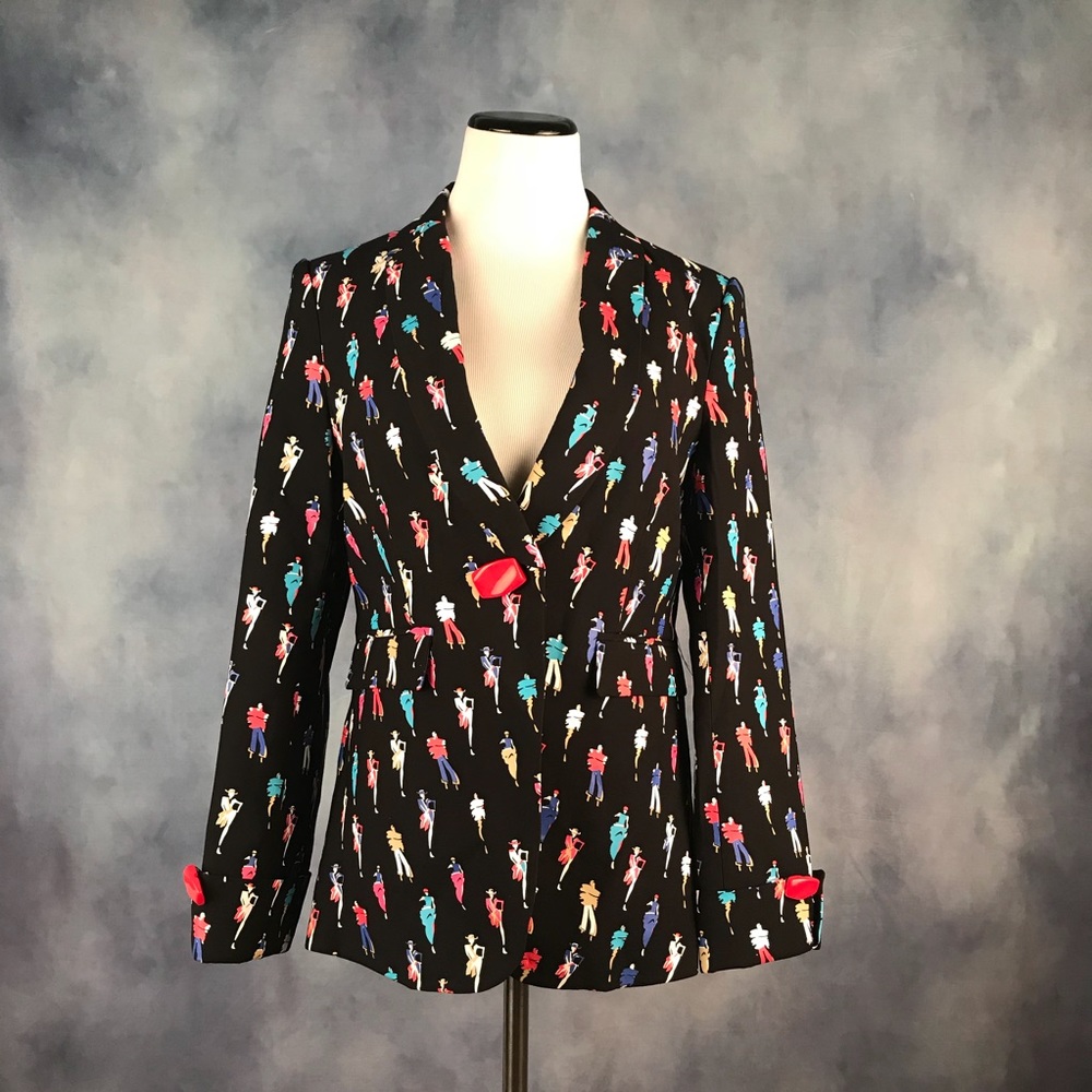 Black fashion print jacket S